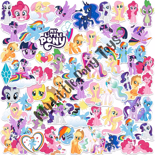 My Little Pony Friends Toys Deluxe 50 Piece Sticker Pack with Twilight Sparkle Rainbow Dash and Friends for Kids and Creative Play