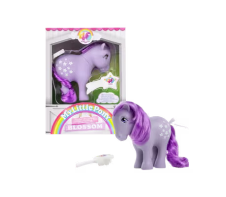 My Little Pony Toys 40th Anniversary Blossom figure with long brushable mane and tail classic